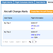 Aircraft Change Alerts Interface