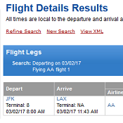 Flight Details Interface